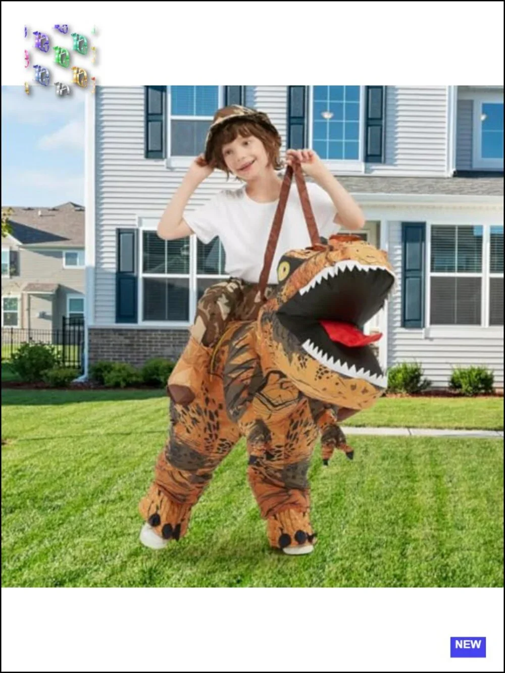 Inflatable T-Rex Dinosaur Costume for Kids Halloween Blow Up Funny Party Cosplay